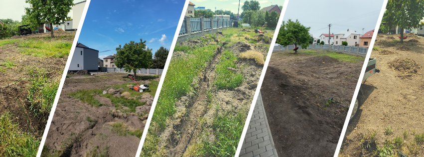 Příprava na trávník v Pardubicích + závlahový systém